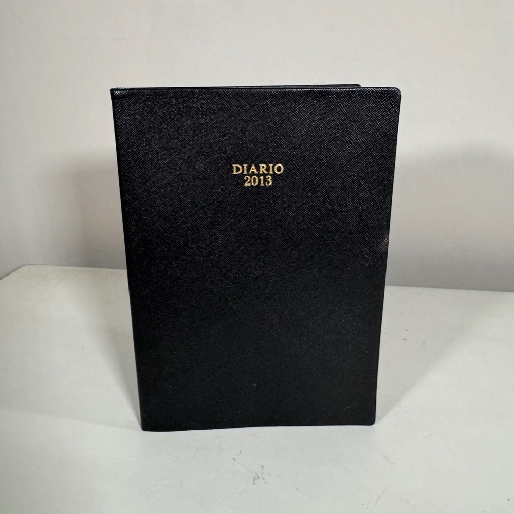 Prada Saffiano Leather Diario 2013 Planner Agenda Black Gold